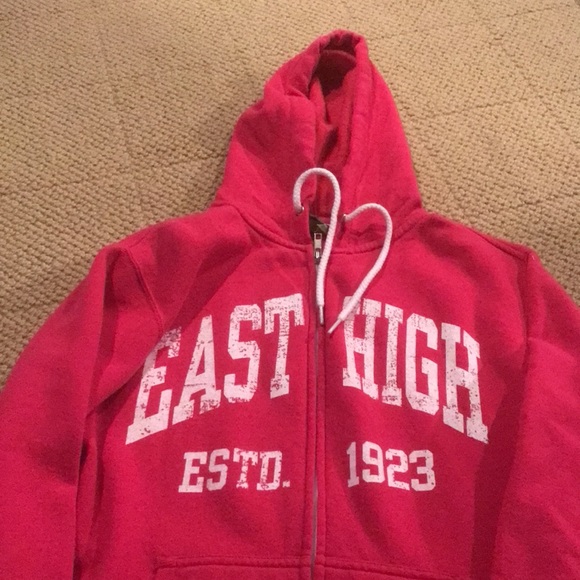 East High Magenta Pink Size Small Zip-Up Hoodie - Picture 2 of 10